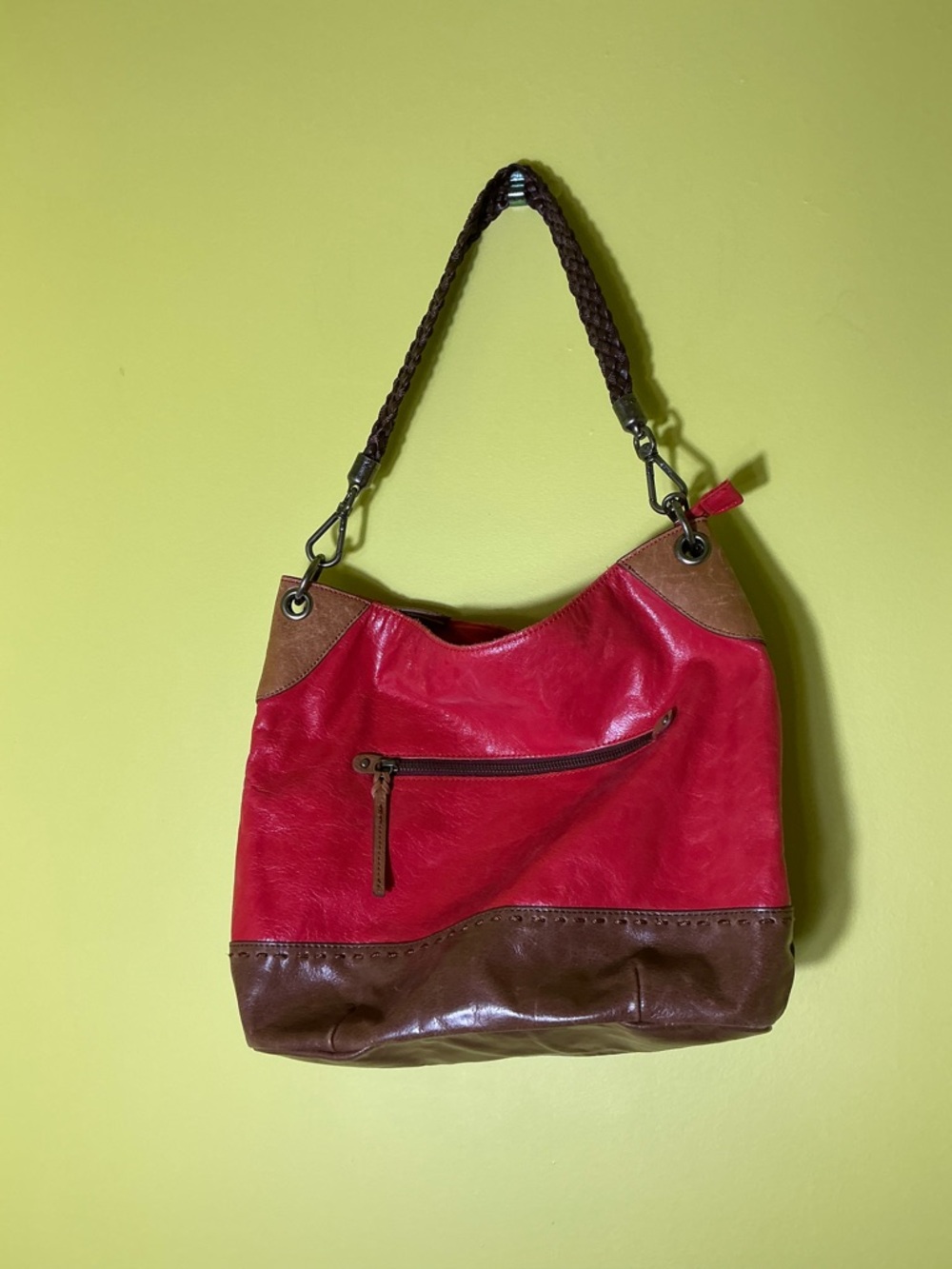 The Sak Alameda Hobo Bag Red Tobacco Brown Leather Purse